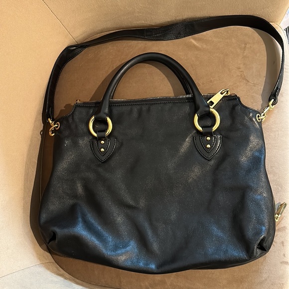 Marc Jacobs black leather Carla handbag with gold-colored hardware - Picture 3 of 10